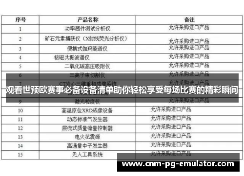 观看世预欧赛事必备设备清单助你轻松享受每场比赛的精彩瞬间 观看世预欧赛事必备设备清单助你轻松享受每场比赛的精彩瞬间
