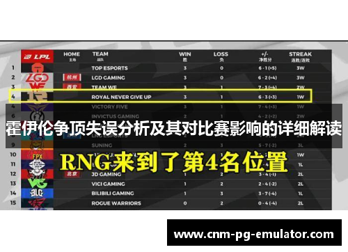 霍伊伦争顶失误分析及其对比赛影响的详细解读 霍伊伦争顶失误分析及其对比赛影响的详细解读